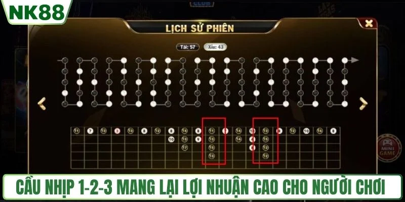Cầu nhịp 1-2-3 mang lại lợi nhuận cao cho người chơi