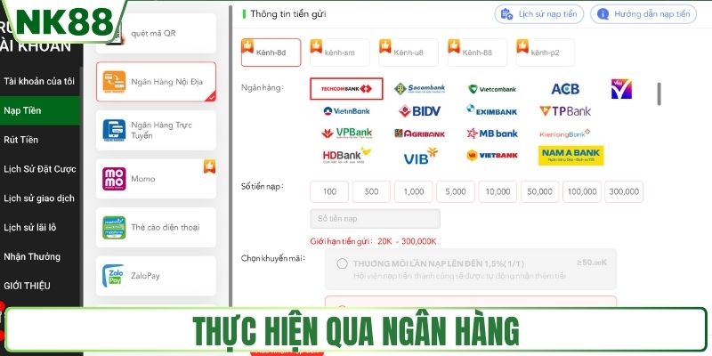 Thực hiện qua ngân hàng